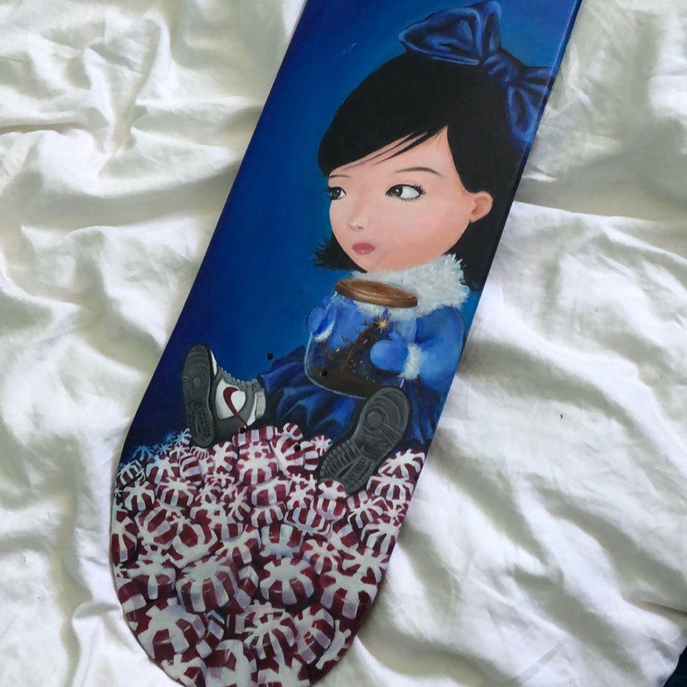 Hand painted skate board art Nike peppermint - Picture 2 of 2